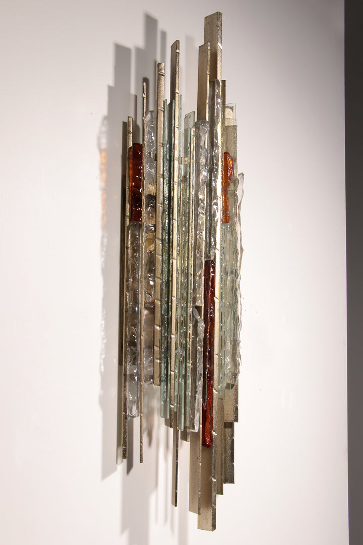 Italian Brutalist Sculptural Wall Lamp by Biancardi & Jordan for Poliarte, 1970s