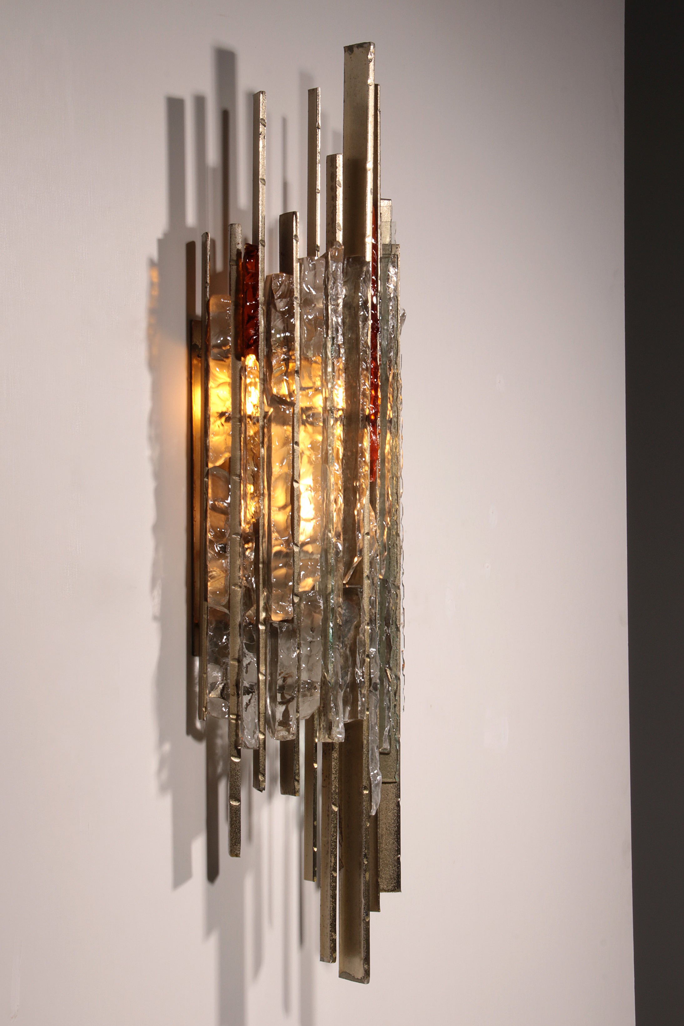 Italian Brutalist Sculptural Wall Lamp by Biancardi & Jordan for Poliarte, 1970s