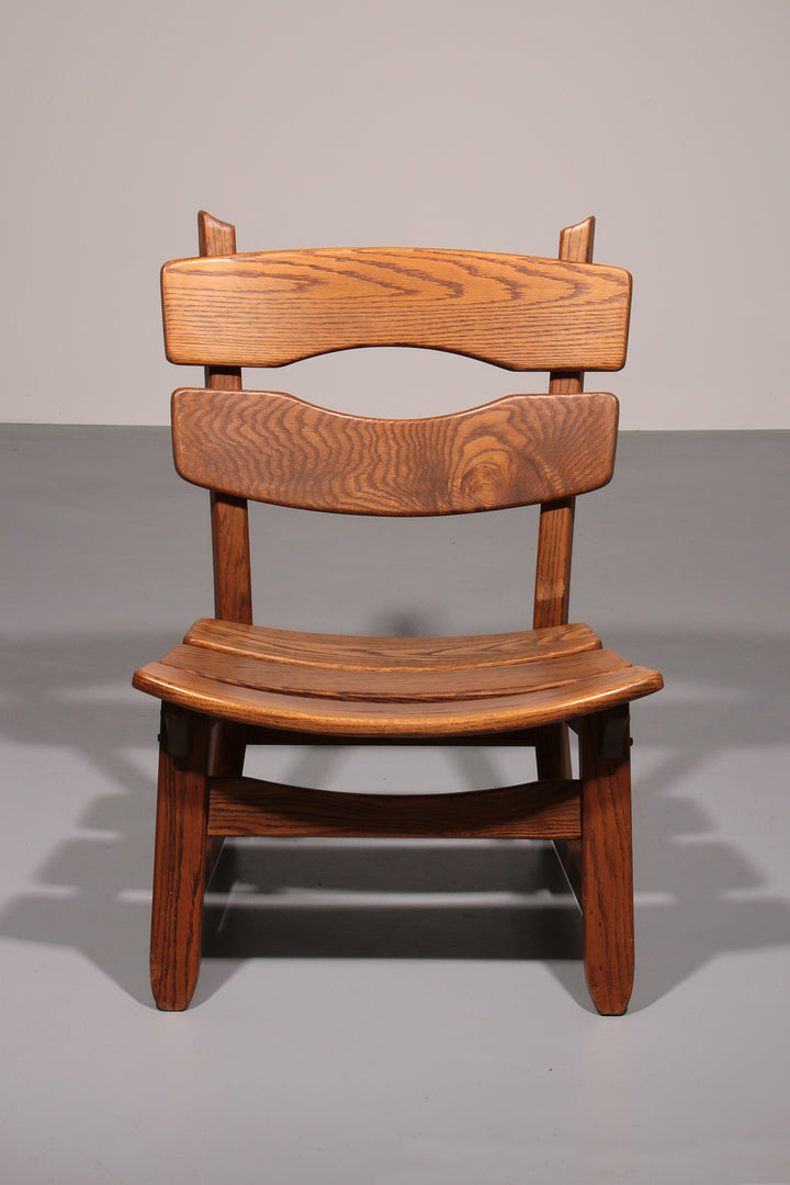 Dutch design stained solid oak chairs by Dittmann & Co for AWA 1960s