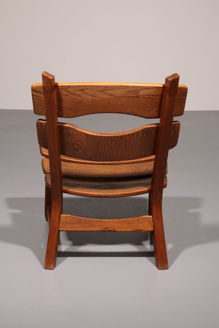 Dutch design stained solid oak chairs by Dittmann & Co for AWA 1960s