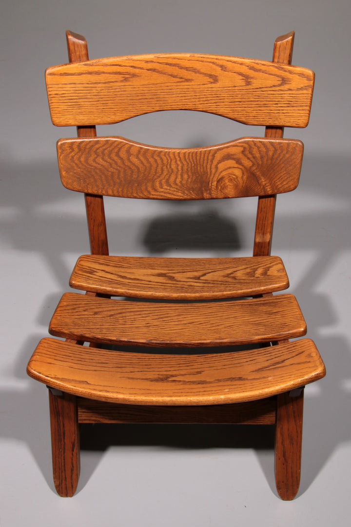 Dutch design stained solid oak chairs by Dittmann & Co for AWA 1960s