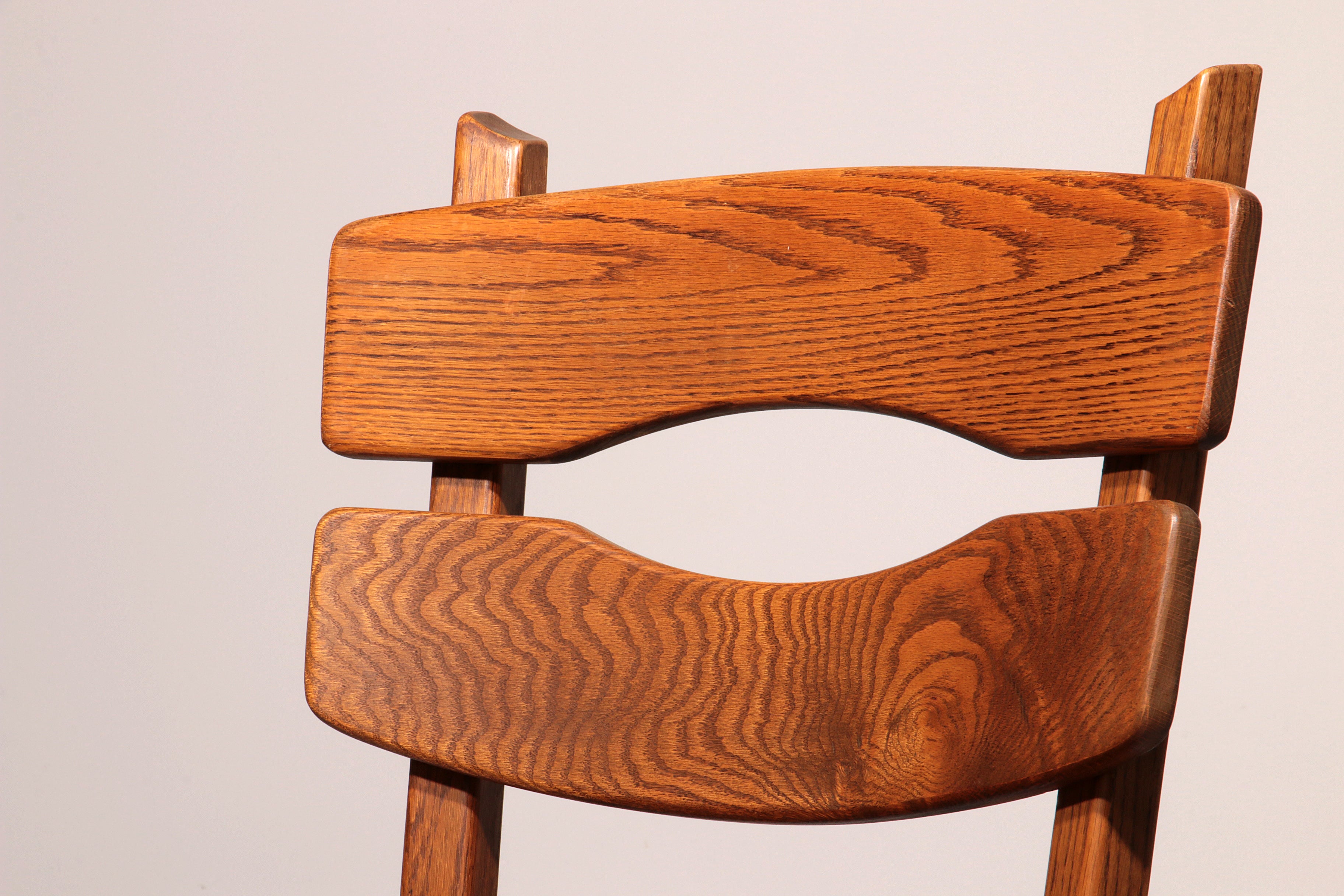Dutch design stained solid oak chairs by Dittmann & Co for AWA 1960s