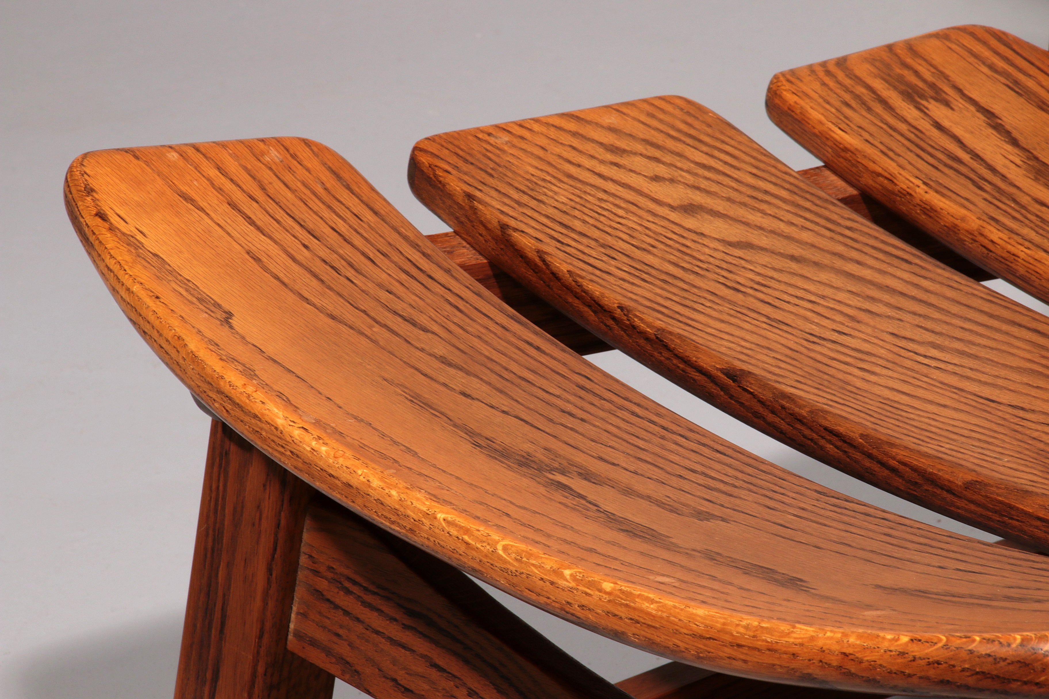 Dutch design stained solid oak chairs by Dittmann & Co for AWA 1960s