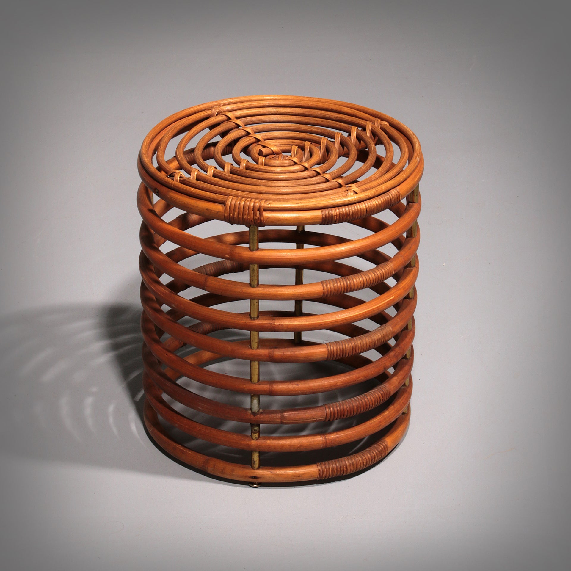 Italian Stool in Bamboo and Rattan by Franco Albini, 1960s
