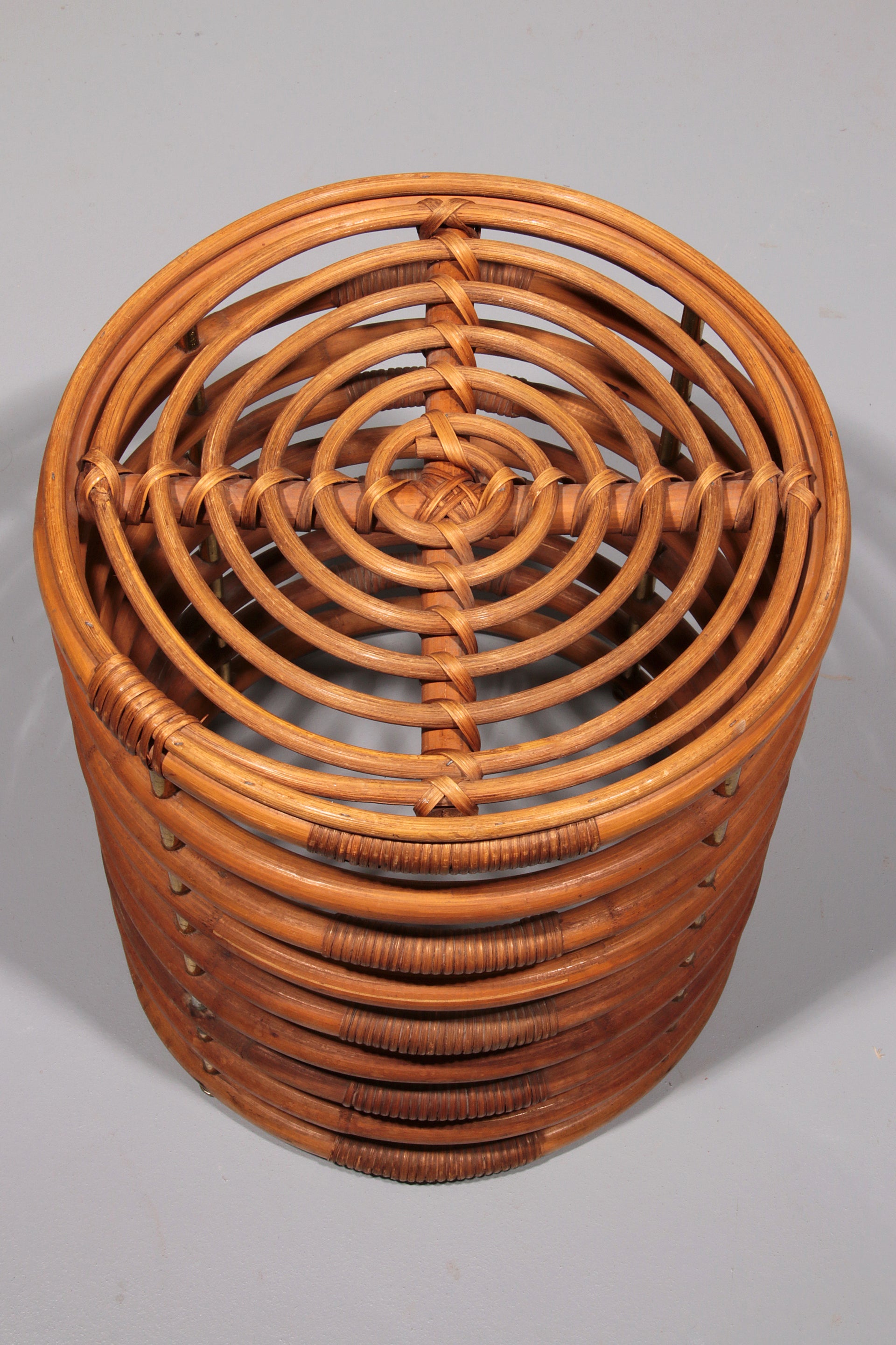 Italian Stool in Bamboo and Rattan by Franco Albini, 1960s