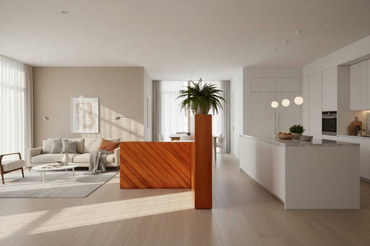 Vintage 1960s Beechwood Room Divider with Elegant Slatted Design