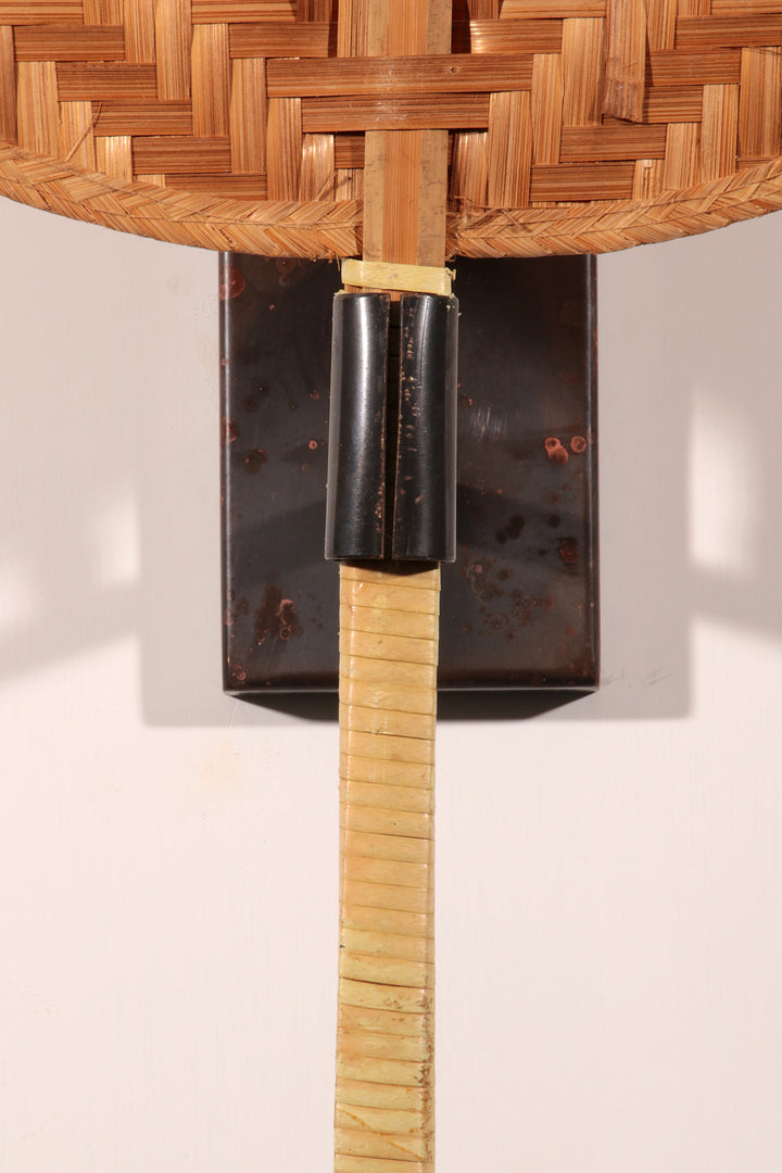 Italian Rattan Fan Sconces by Vivai del Sud,1970