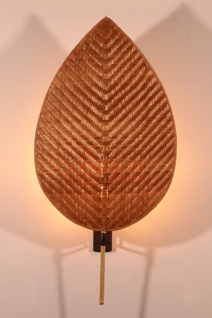 Italian Rattan Fan Sconces by Vivai del Sud,1970
