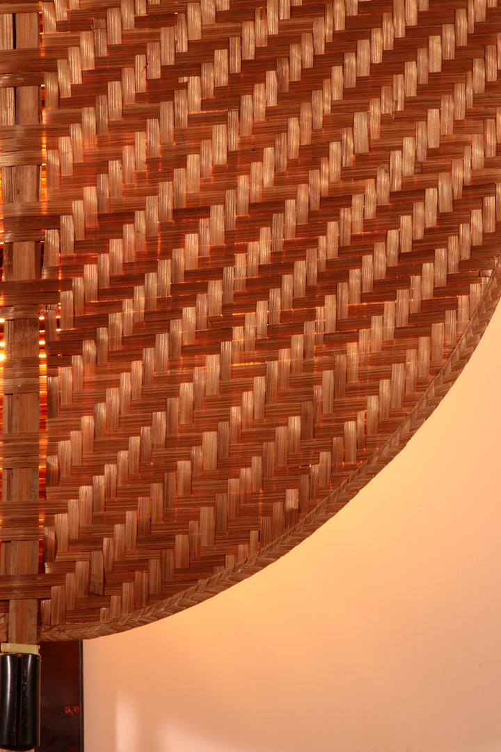 Italian Rattan Fan Sconces by Vivai del Sud,1970