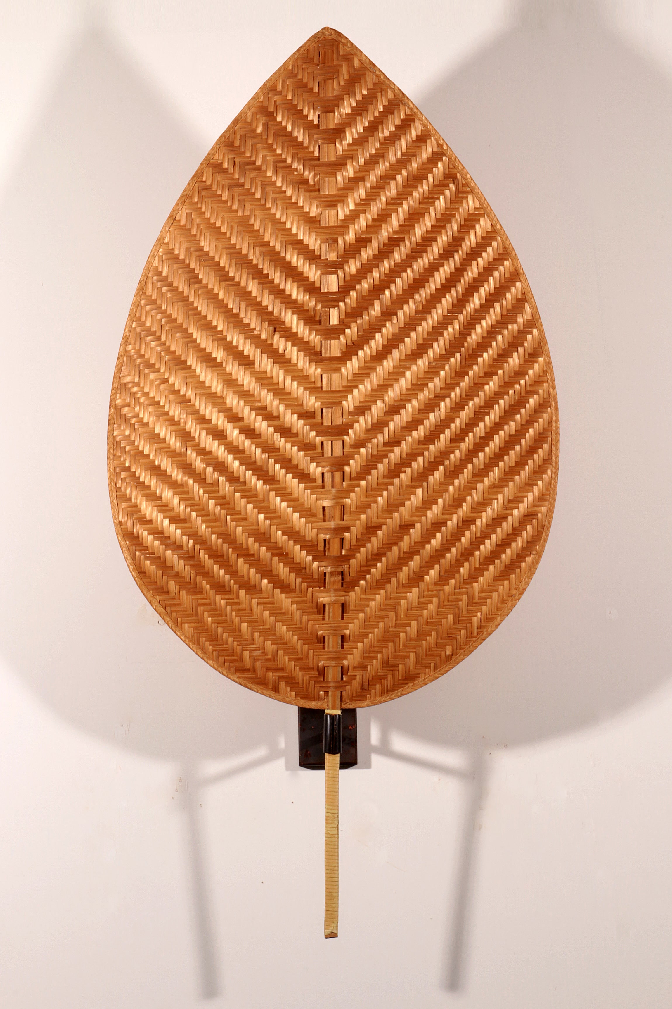 Italian Rattan Fan Sconces by Vivai del Sud,1970