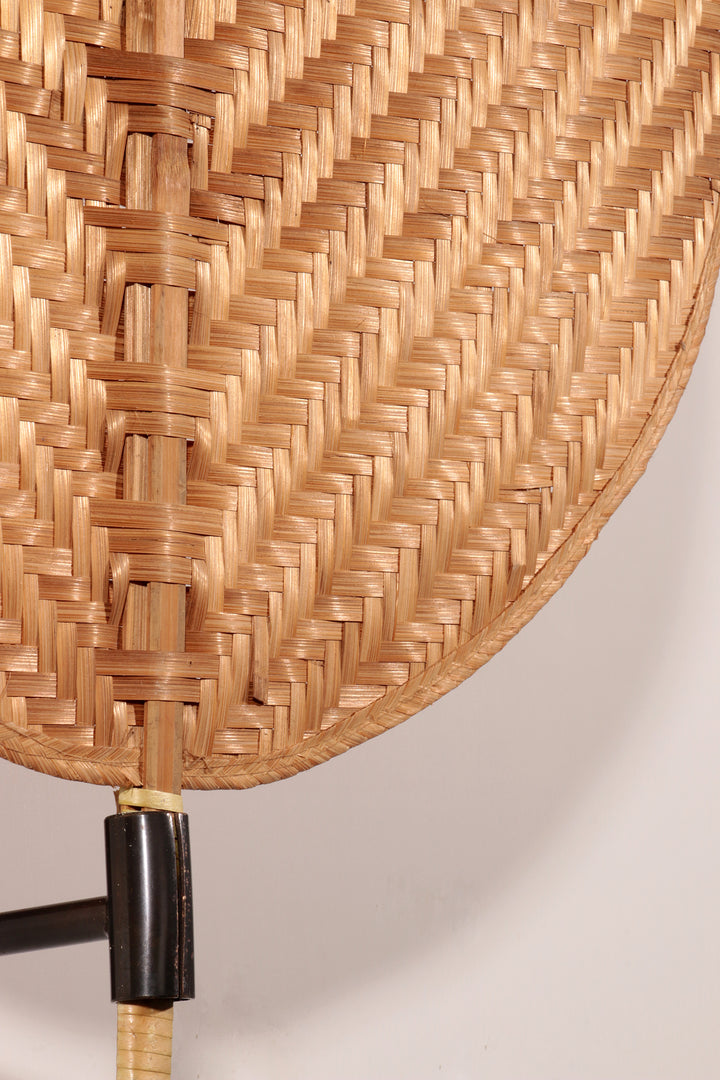Italian Rattan Fan Sconces by Vivai del Sud,1970