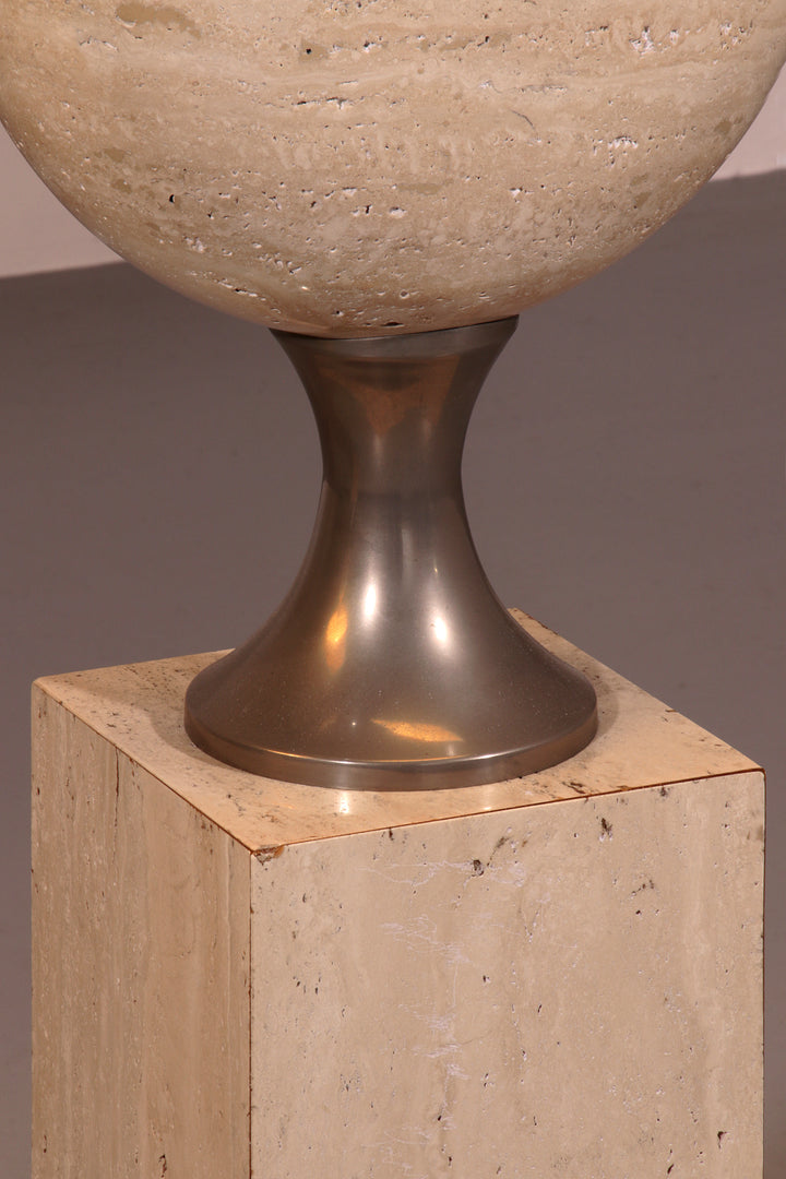 Travertine Floor Lamp by Philippe Barbier for Maison Barbier Monumental Piece 70s