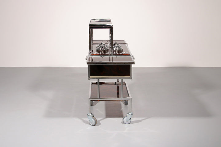 Italian Ice Cream Cart of Chrome and Faux Tortoise