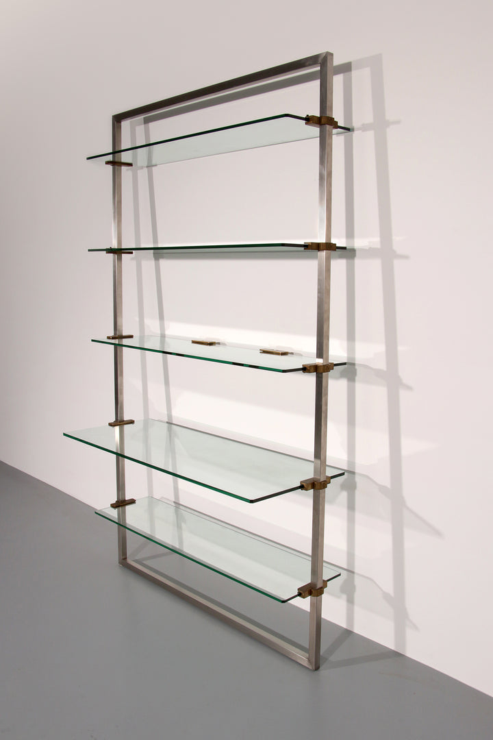 Peter Ghyczy 1970 Corner Cabinet – Iconic Stainless Steel and brass Model R16