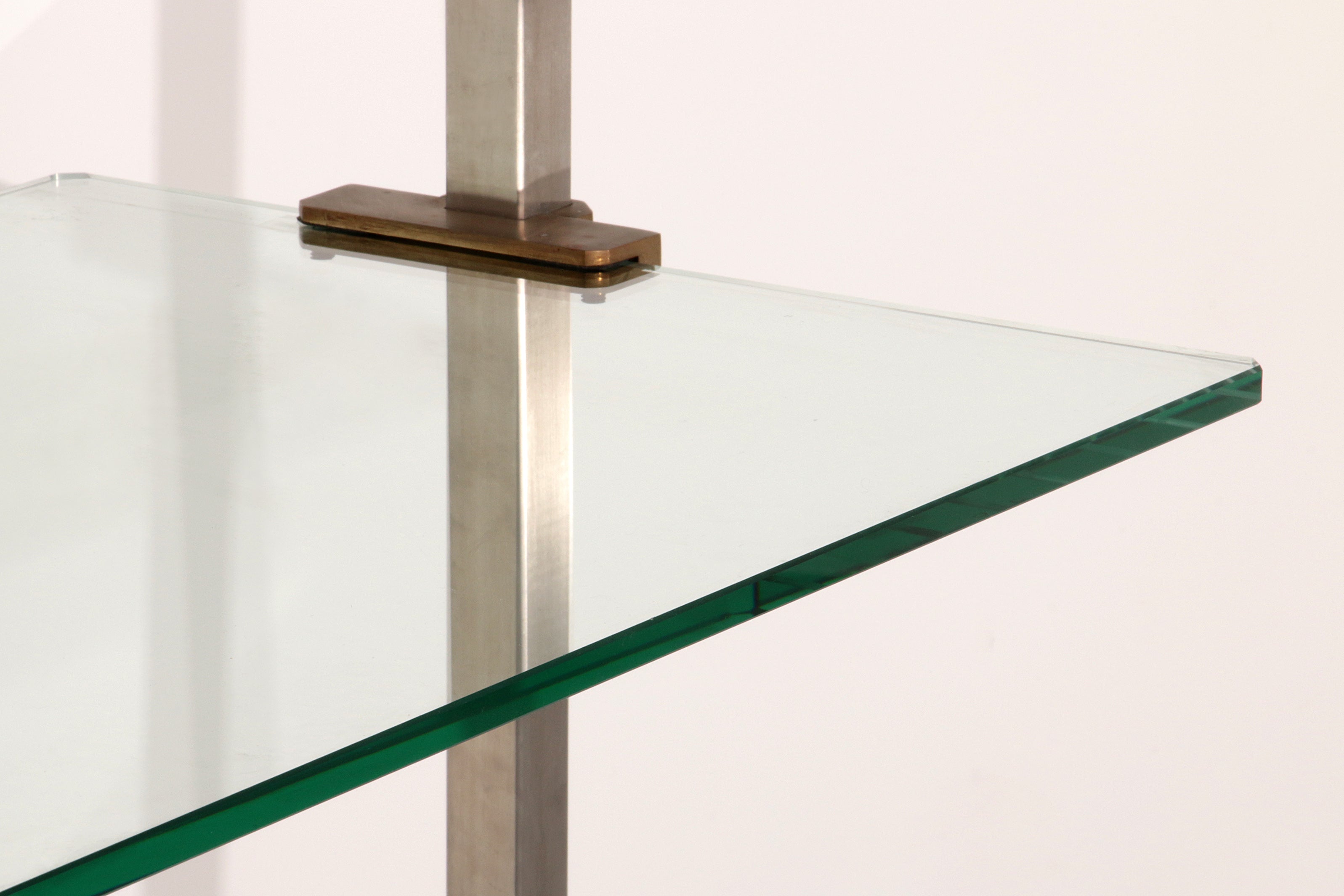 Peter Ghyczy 1970 Corner Cabinet – Iconic Stainless Steel and brass Model R16