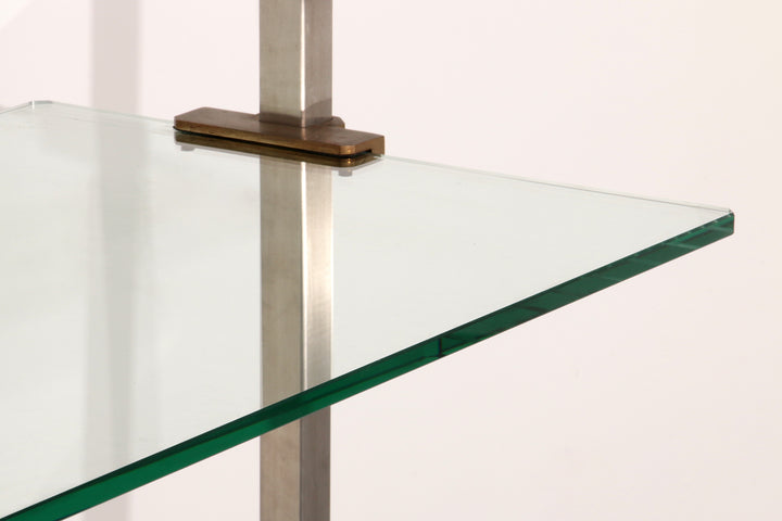 Peter Ghyczy 1970 Corner Cabinet – Iconic Stainless Steel and brass Model R16