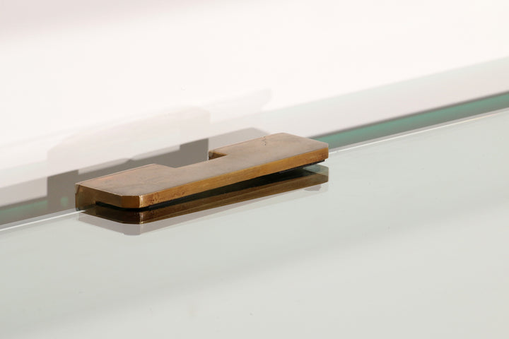 Peter Ghyczy 1970 Corner Cabinet – Iconic Stainless Steel and brass Model R16