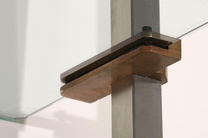 Peter Ghyczy 1970 Corner Cabinet – Iconic Stainless Steel and brass Model R16