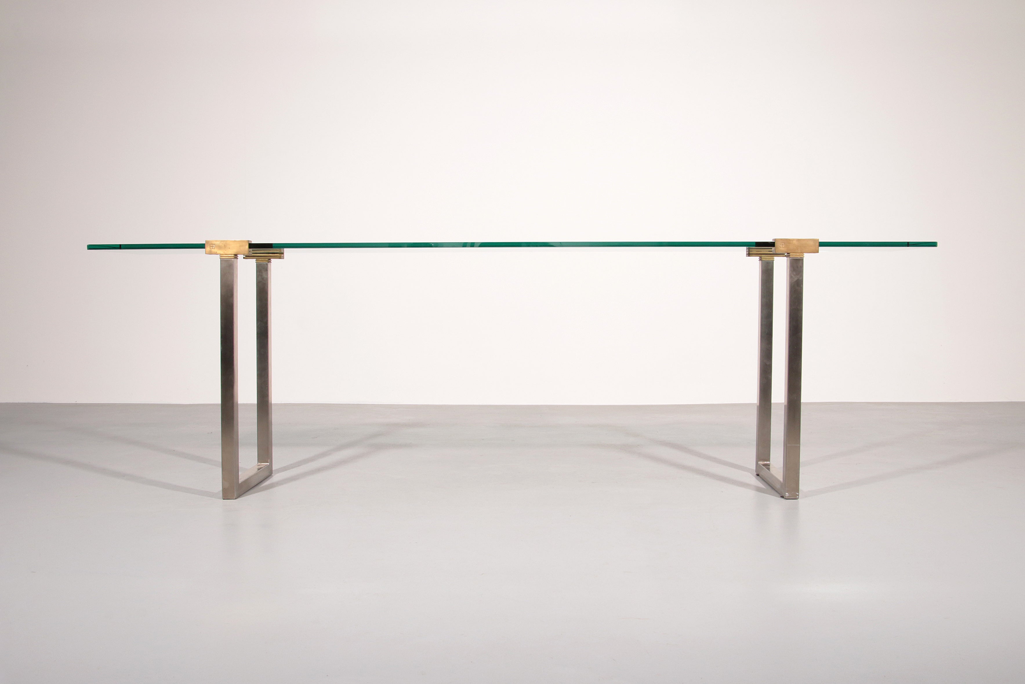 Side Table Glass and Brass by Peter Ghyczy Model T54 1970