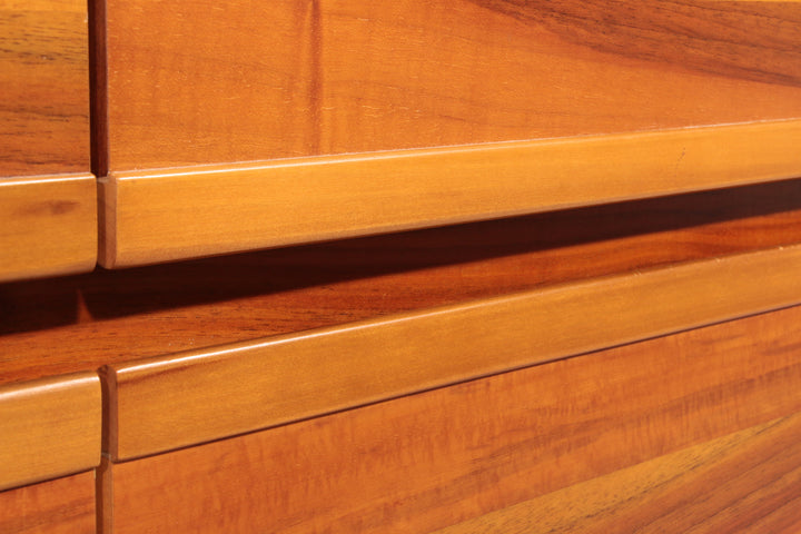 Italian Architectural Chest of Drawers in Walnut 1970 Italy