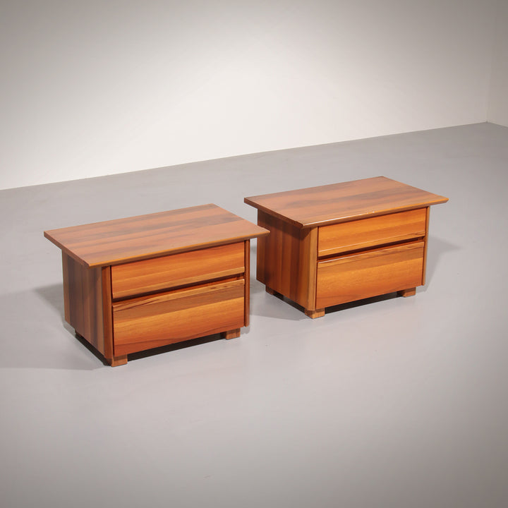 Italian Walnut Bedside Tables from the 1970s – Timeless Italian Elegance