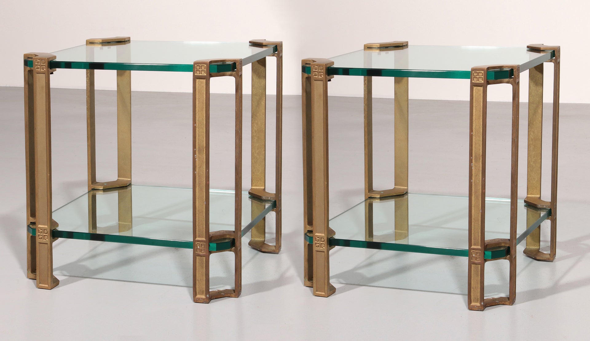 Peter Ghyczy Side or Coffee Tables T24 Double Glas 70s Design 40x40x45