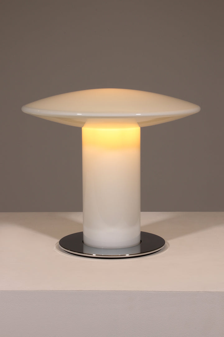 Glass Mushroom Table Lamp attributed to Peill & Putzler, Germany, 1970s