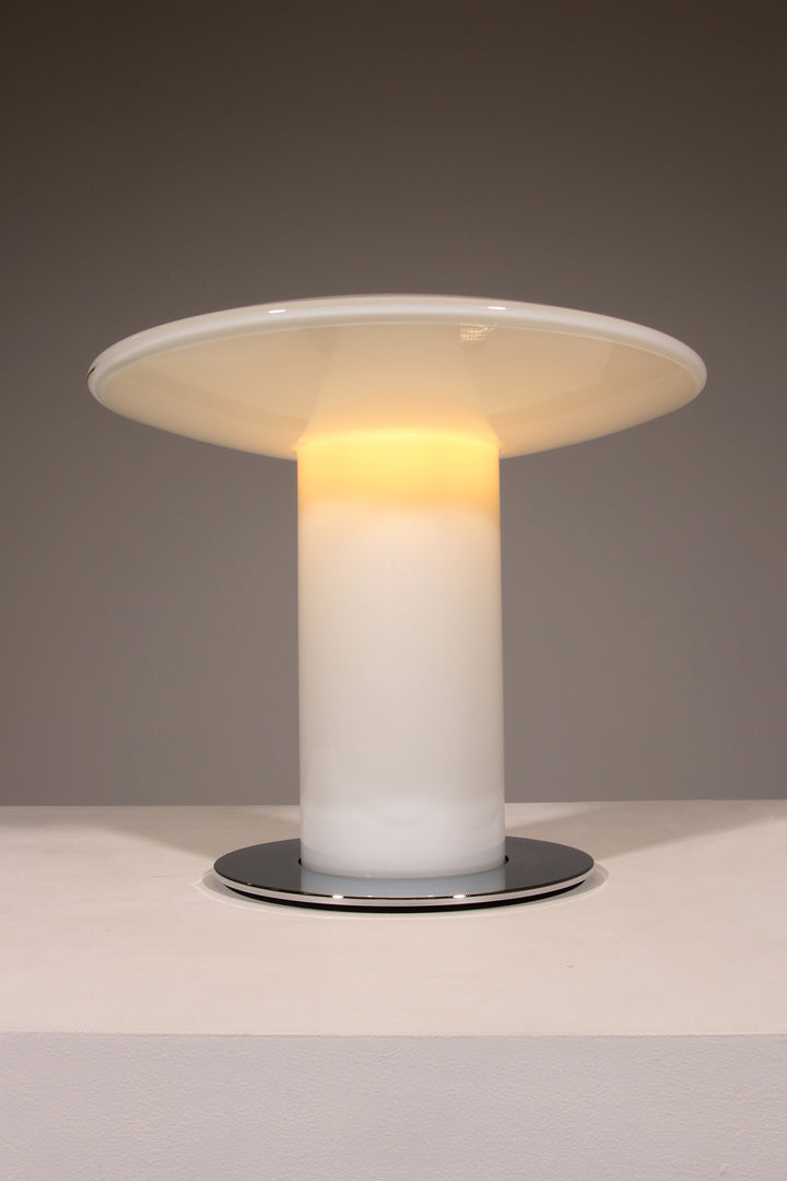 Glass Mushroom Table Lamp attributed to Peill & Putzler, Germany, 1970s