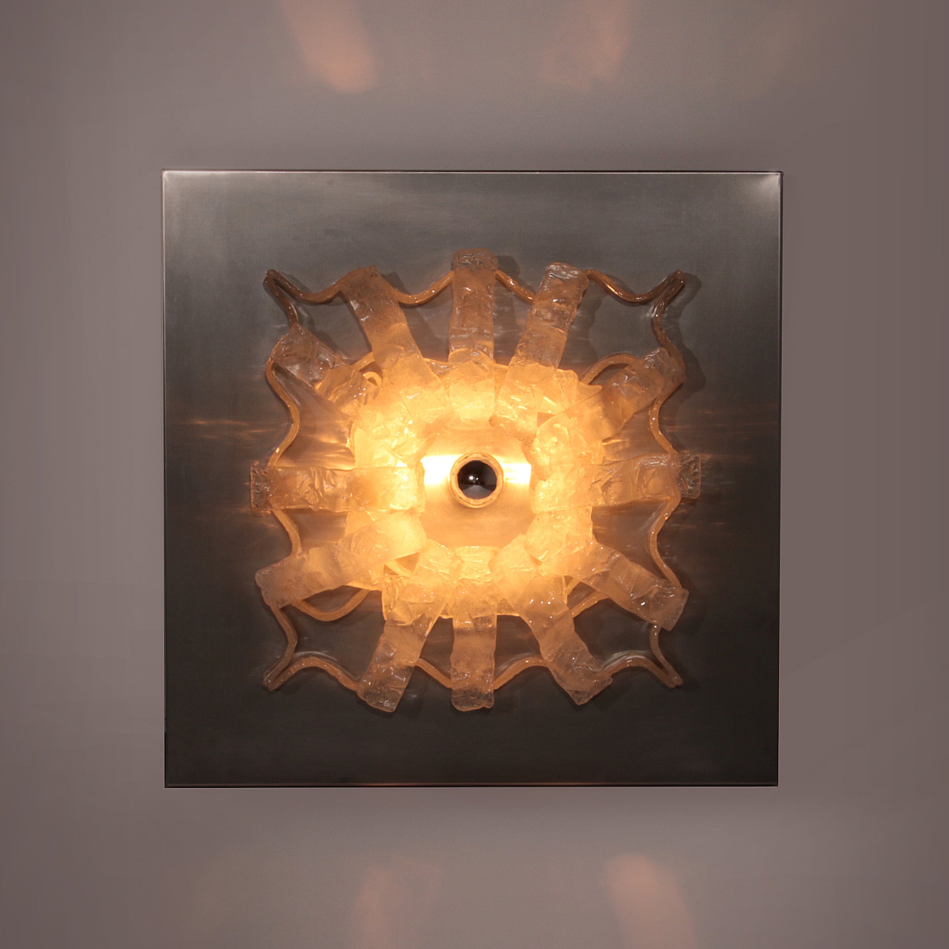 Angelo Brotto Wall lamp Sculpture panel for Esperia  Italy 1970