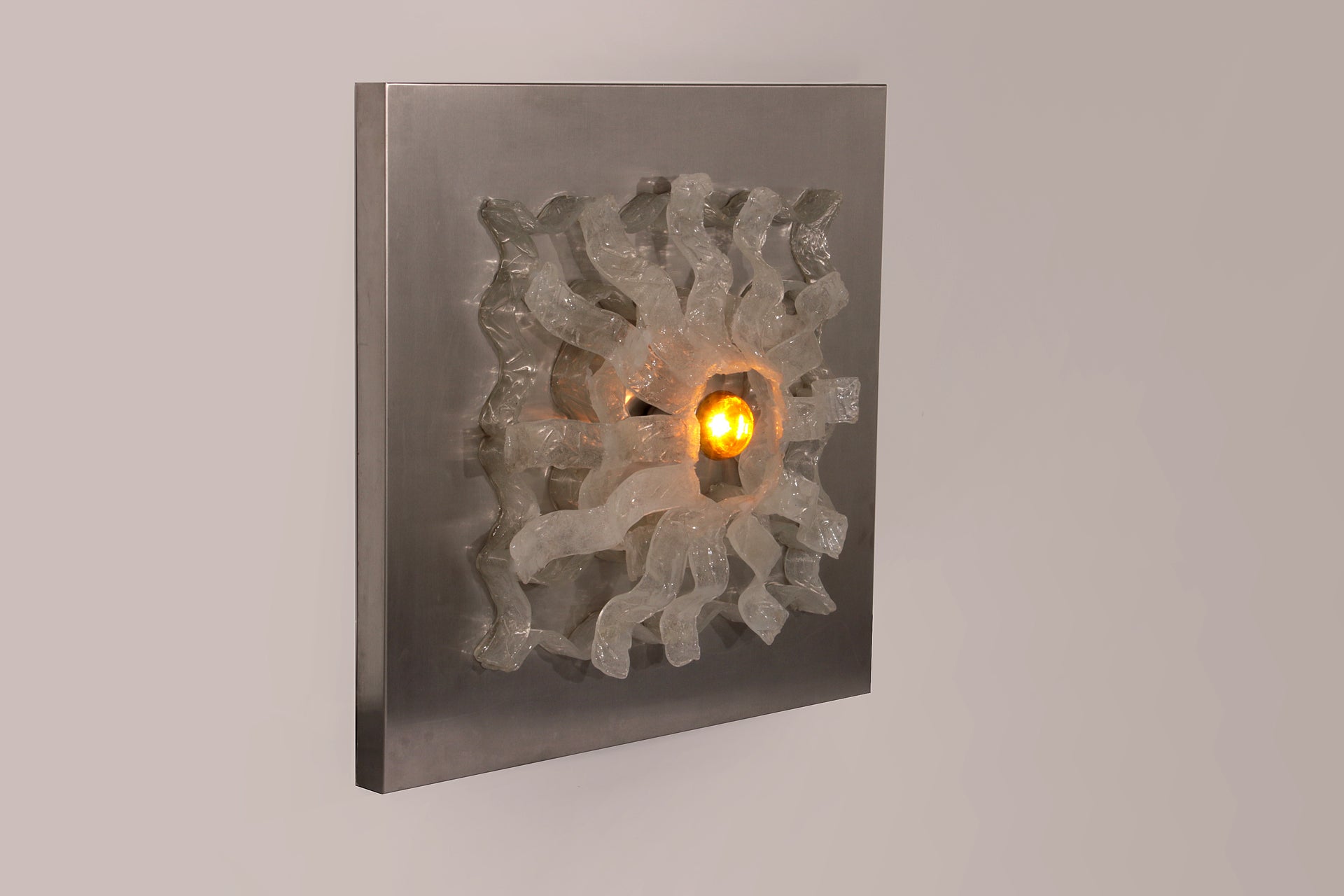 Angelo Brotto Wall lamp Sculpture panel for Esperia  Italy 1970