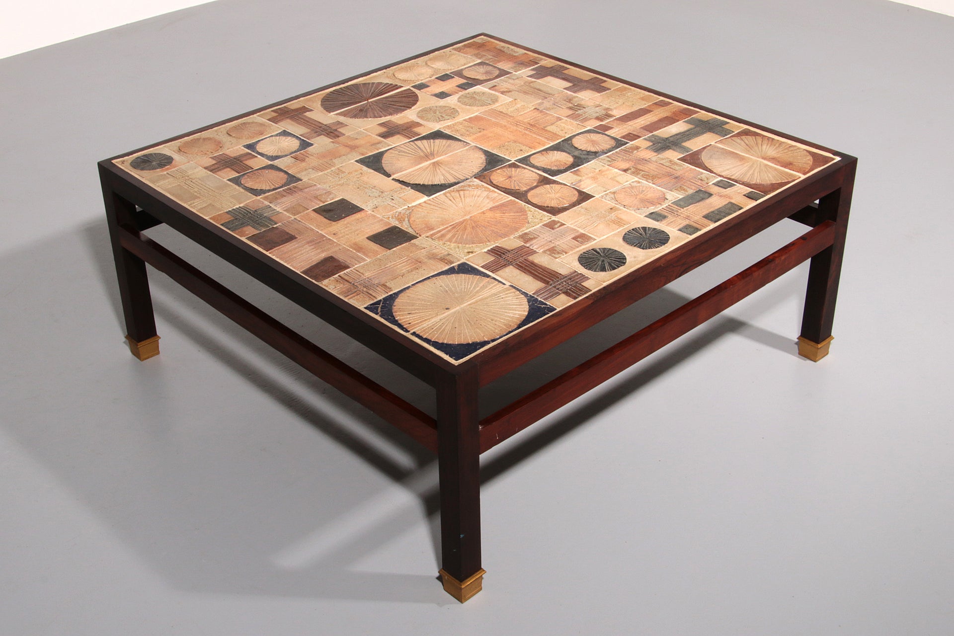 Tue Poulsen Square Tile Top Coffee Table of Wengé by Erik Wørts Danmark 1960s