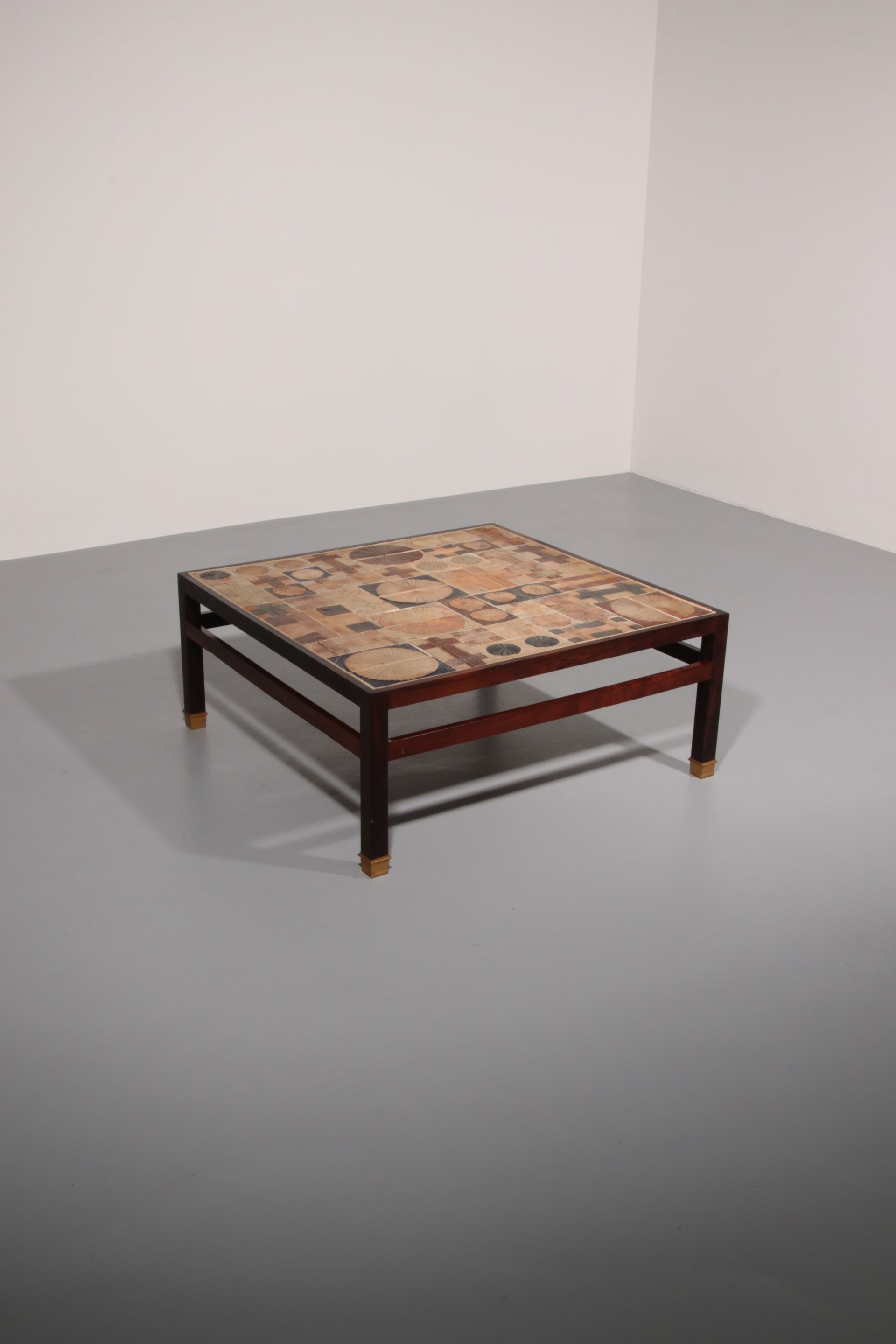 Tue Poulsen Square Tile Top Coffee Table of Wengé by Erik Wørts Danmark 1960s