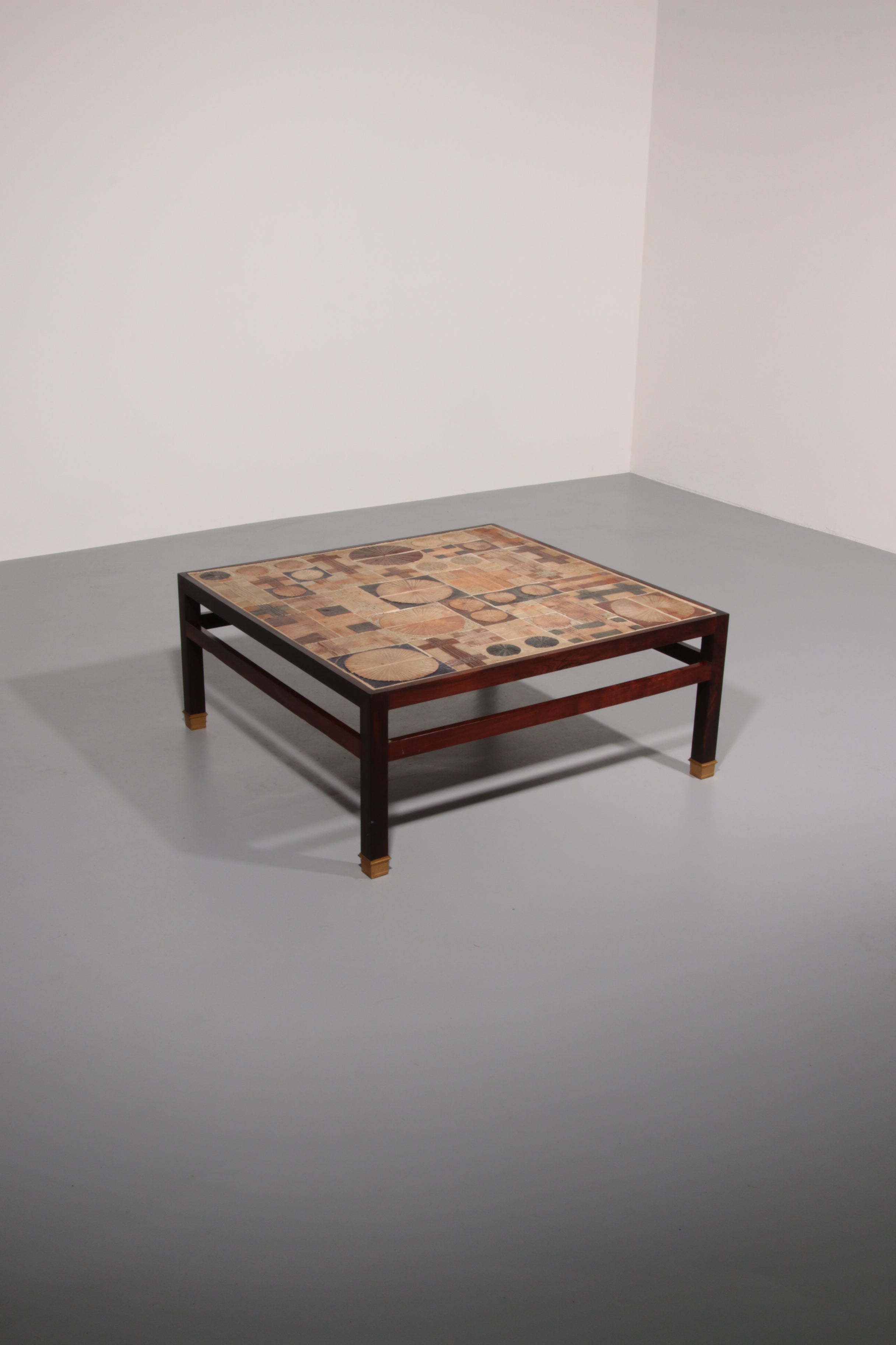 Tue Poulsen Square Tile Top Coffee Table of Wengé by Erik Wørts Danmark 1960s