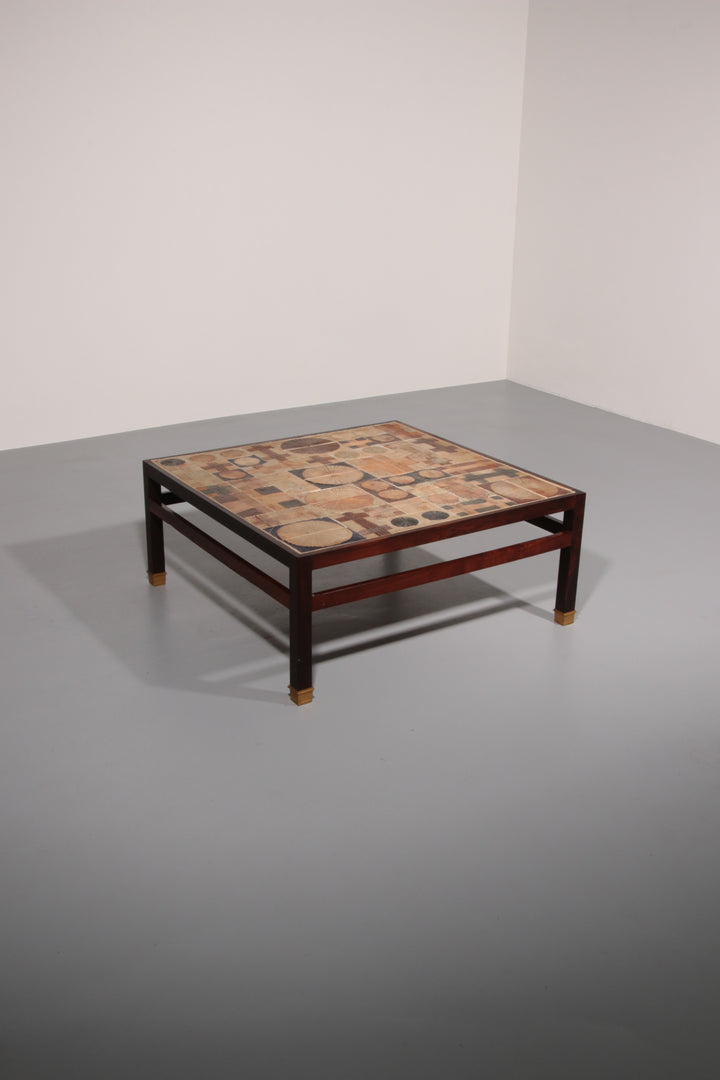 Tue Poulsen Square Tile Top Coffee Table of Wengé by Erik Wørts Danmark 1960s