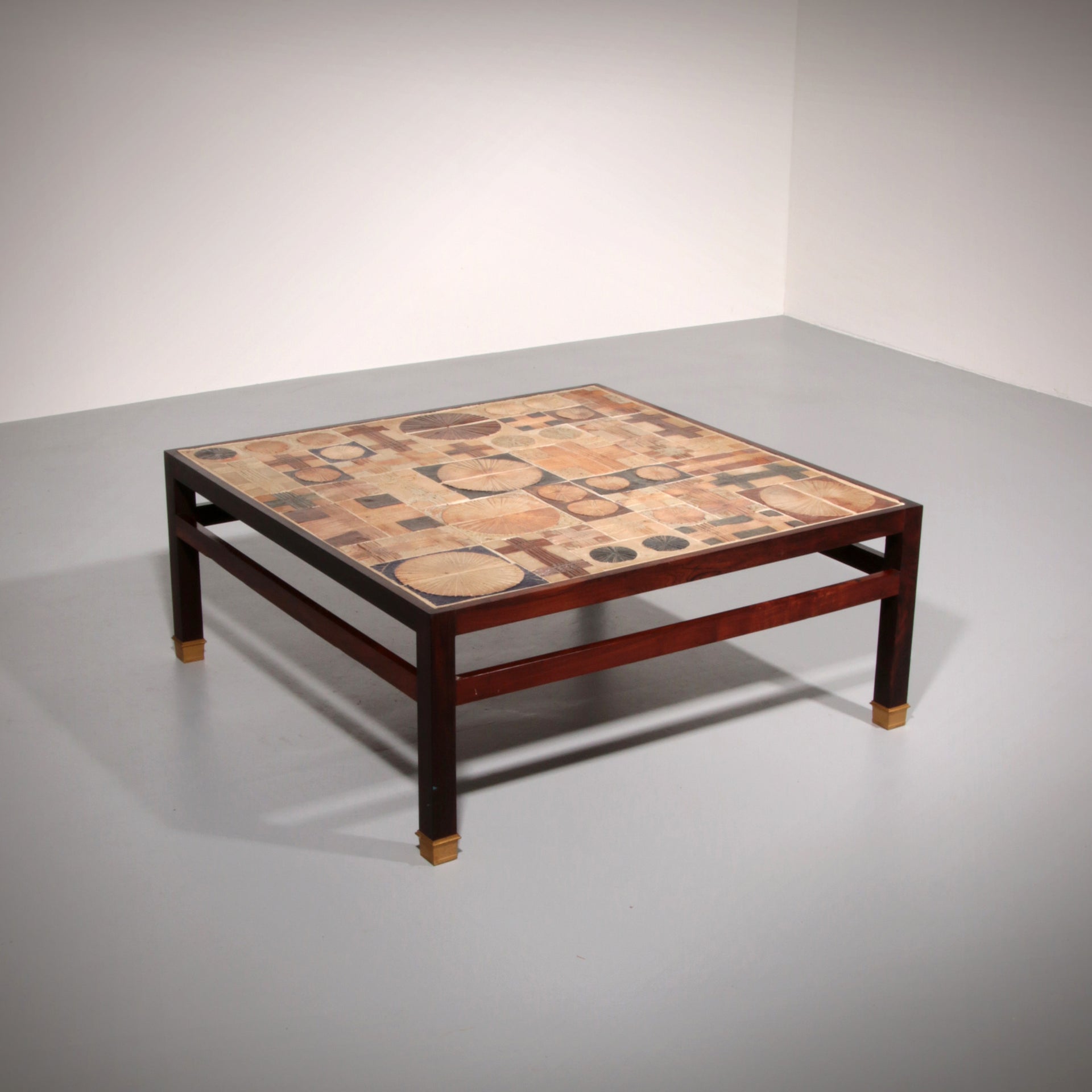 Tue Poulsen Square Tile Top Coffee Table of Wengé by Erik Wørts Danmark 1960s