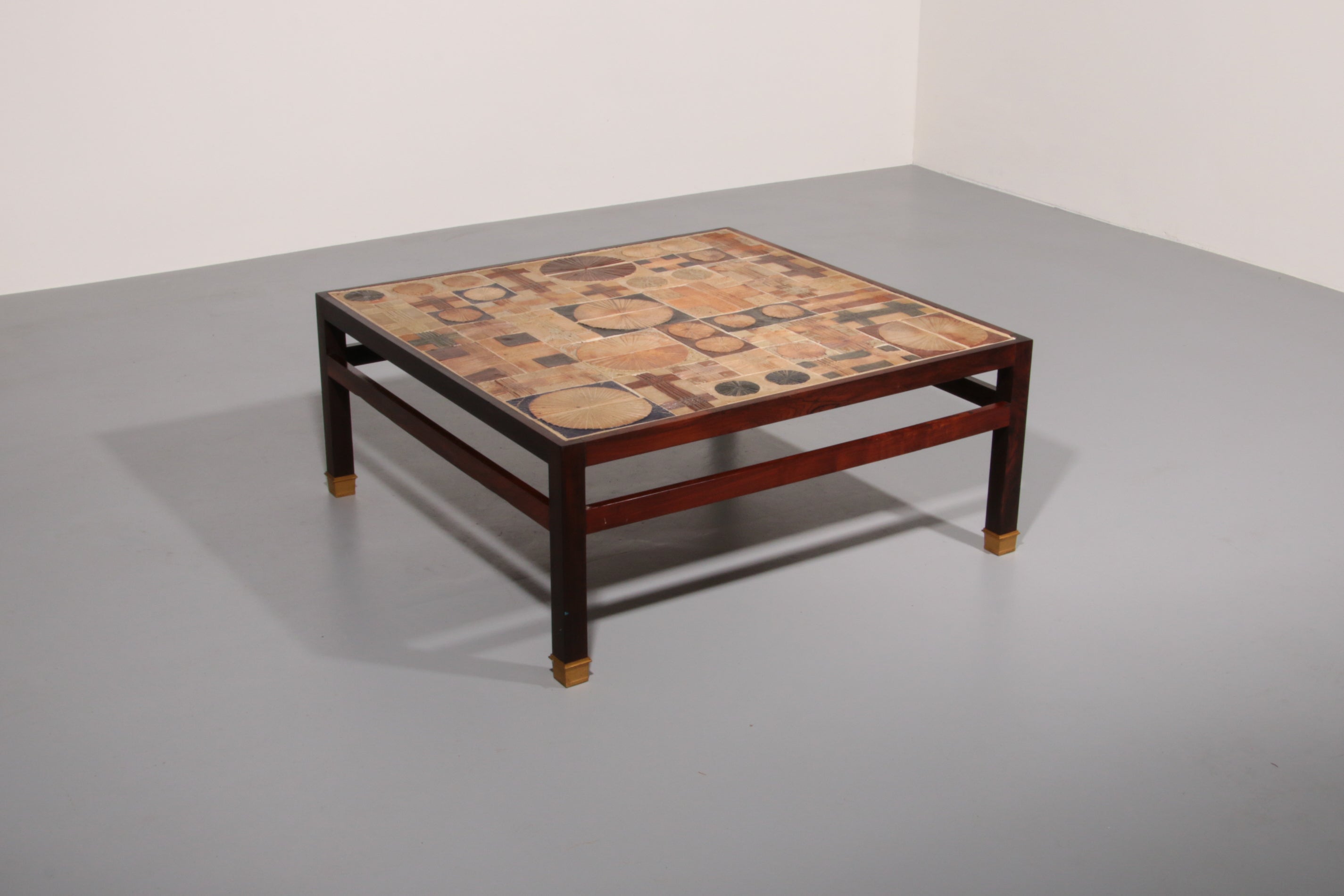 Tue Poulsen Square Tile Top Coffee Table of Wengé by Erik Wørts Danmark 1960s