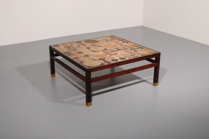 Tue Poulsen Square Tile Top Coffee Table of Wengé by Erik Wørts Danmark 1960s