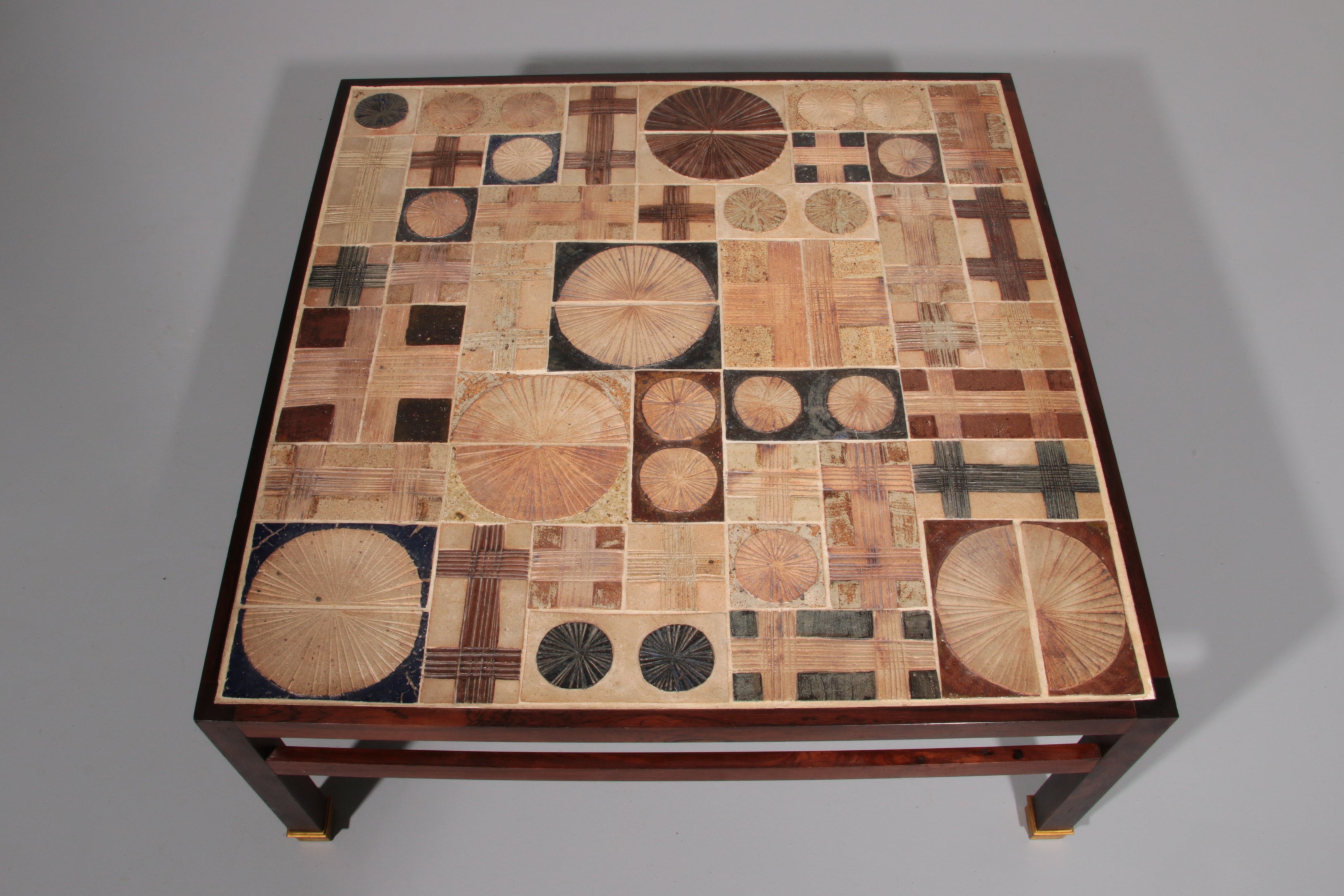 Tue Poulsen Square Tile Top Coffee Table of Wengé by Erik Wørts Danmark 1960s
