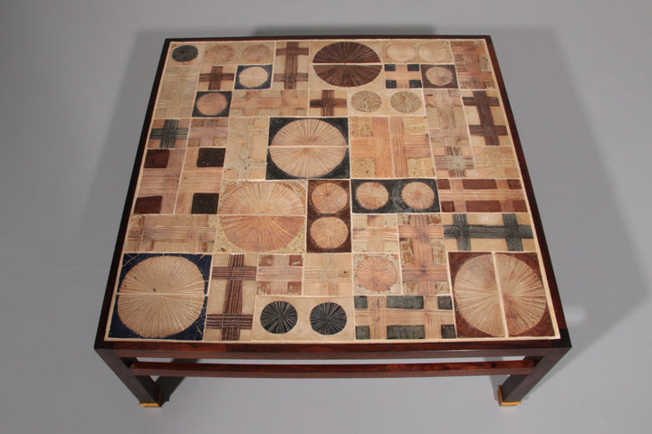 Tue Poulsen Square Tile Top Coffee Table of Wengé by Erik Wørts Danmark 1960s