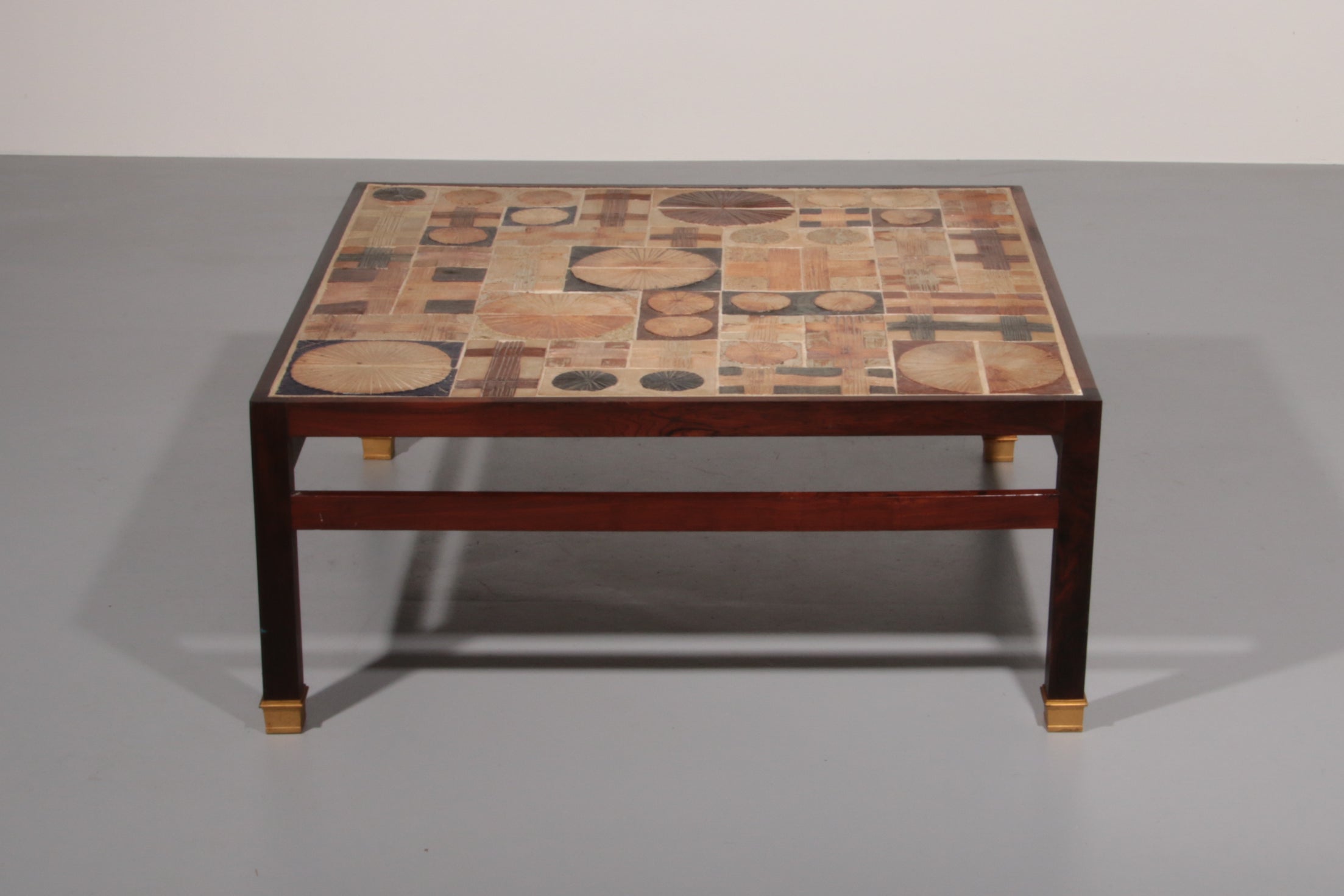 Tue Poulsen Square Tile Top Coffee Table of Wengé by Erik Wørts Danmark 1960s