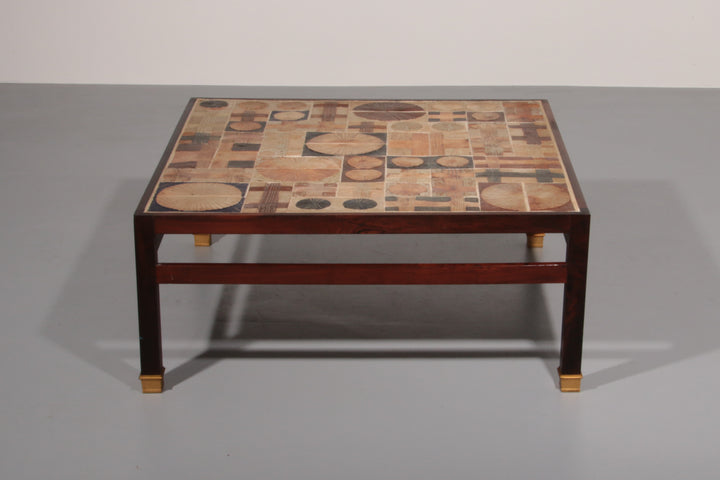 Tue Poulsen Square Tile Top Coffee Table of Wengé by Erik Wørts Danmark 1960s