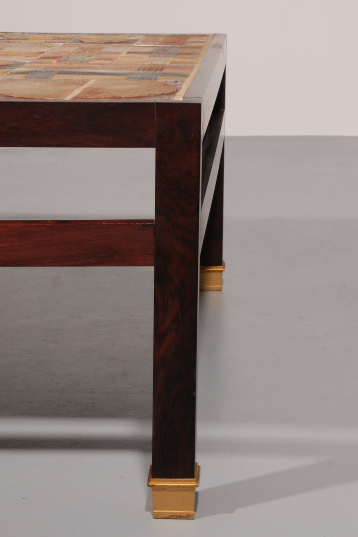 Tue Poulsen Square Tile Top Coffee Table of Wengé by Erik Wørts Danmark 1960s