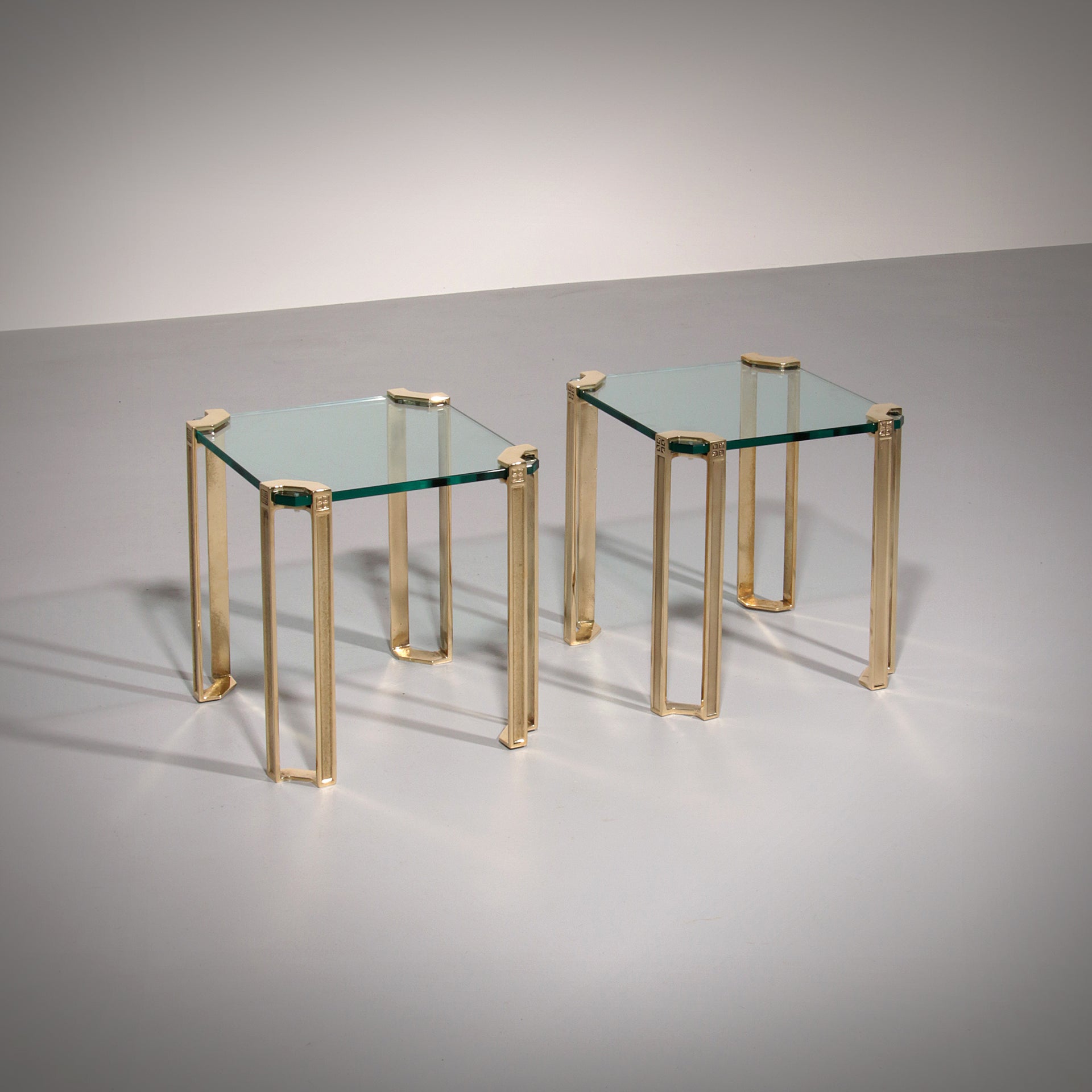 Peter Ghyczy High-Gloss Brass T24 Side Tables, 1970s ( 40x40x45 )