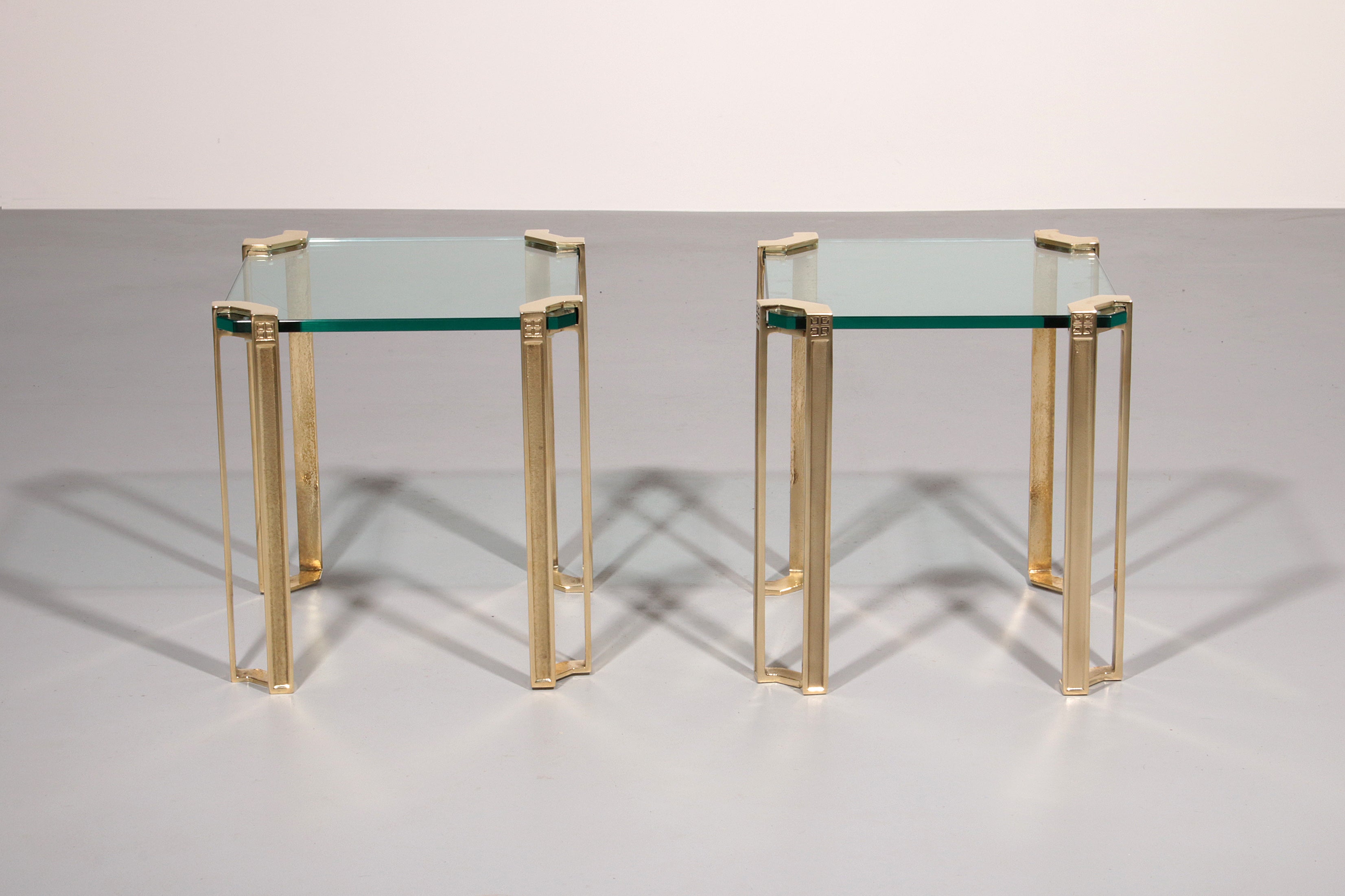 Peter Ghyczy High-Gloss Brass T24 Side Tables, 1970s ( 40x40x45 )