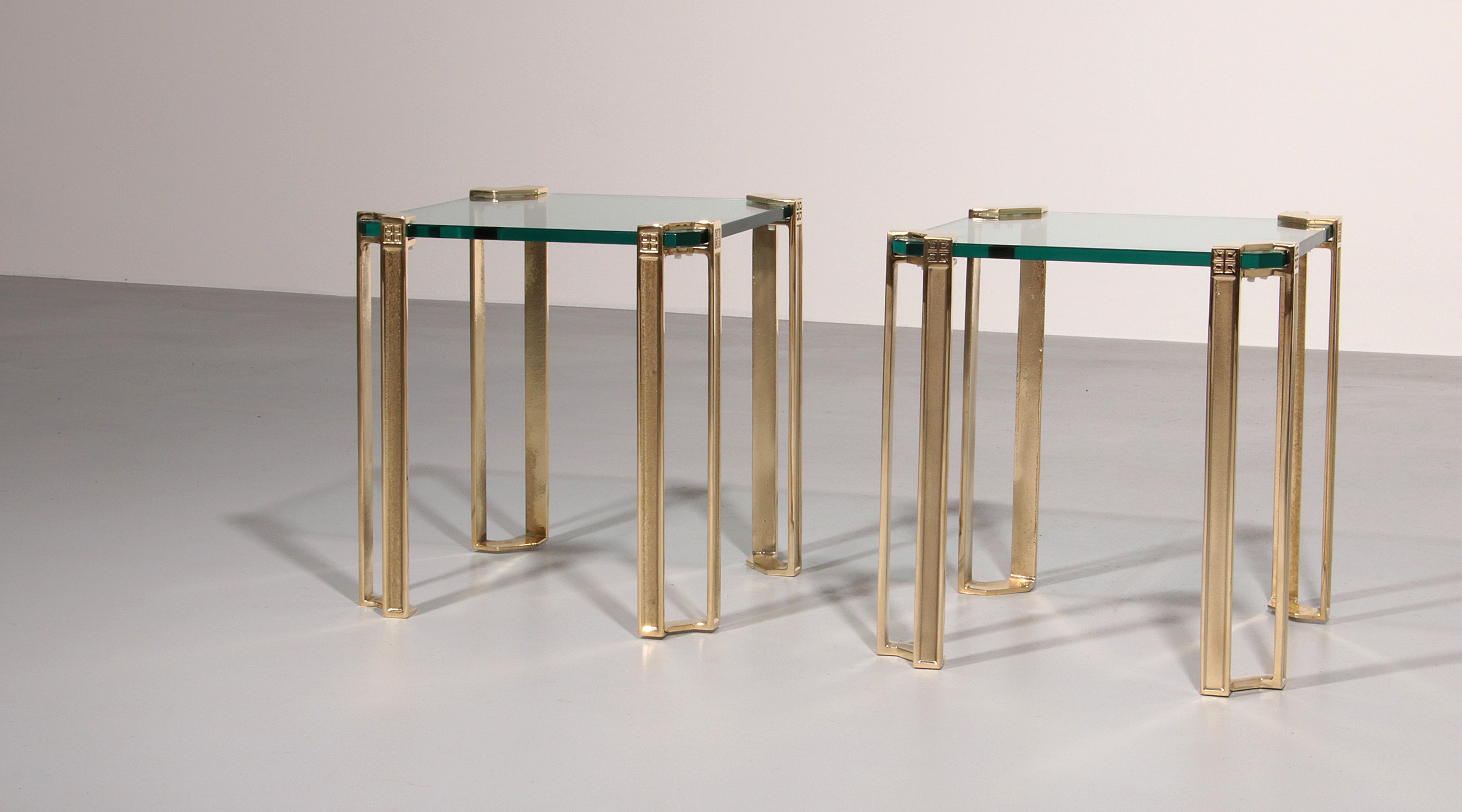 Peter Ghyczy High-Gloss Brass T24 Side Tables, 1970s ( 40x40x45 )