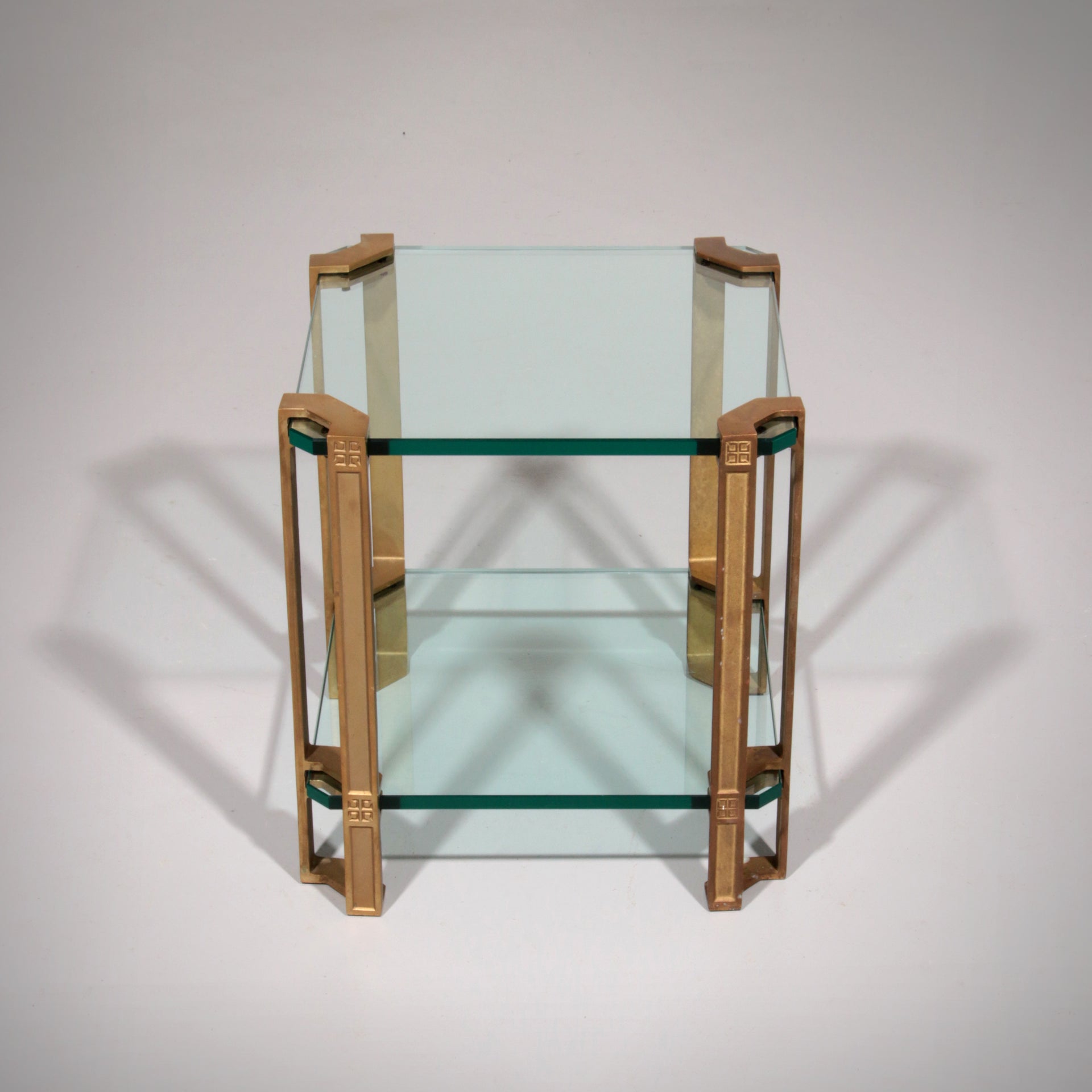 Peter Ghyczy T24 Side or Coffee Table Double Glas 70s Design 40x40x45