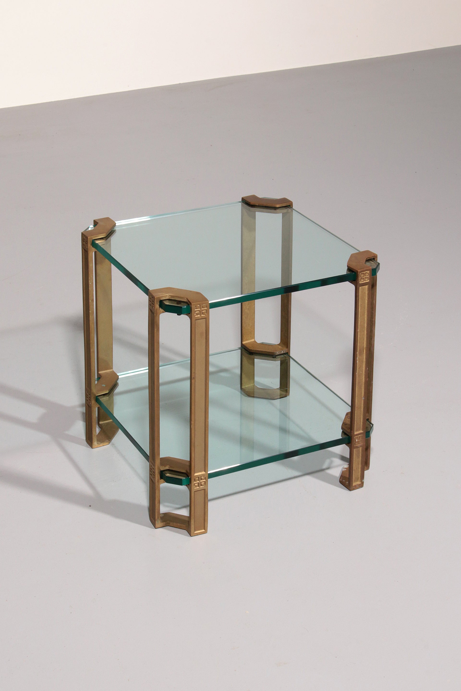 Peter Ghyczy T24 Side or Coffee Table Double Glas 70s Design 40x40x45