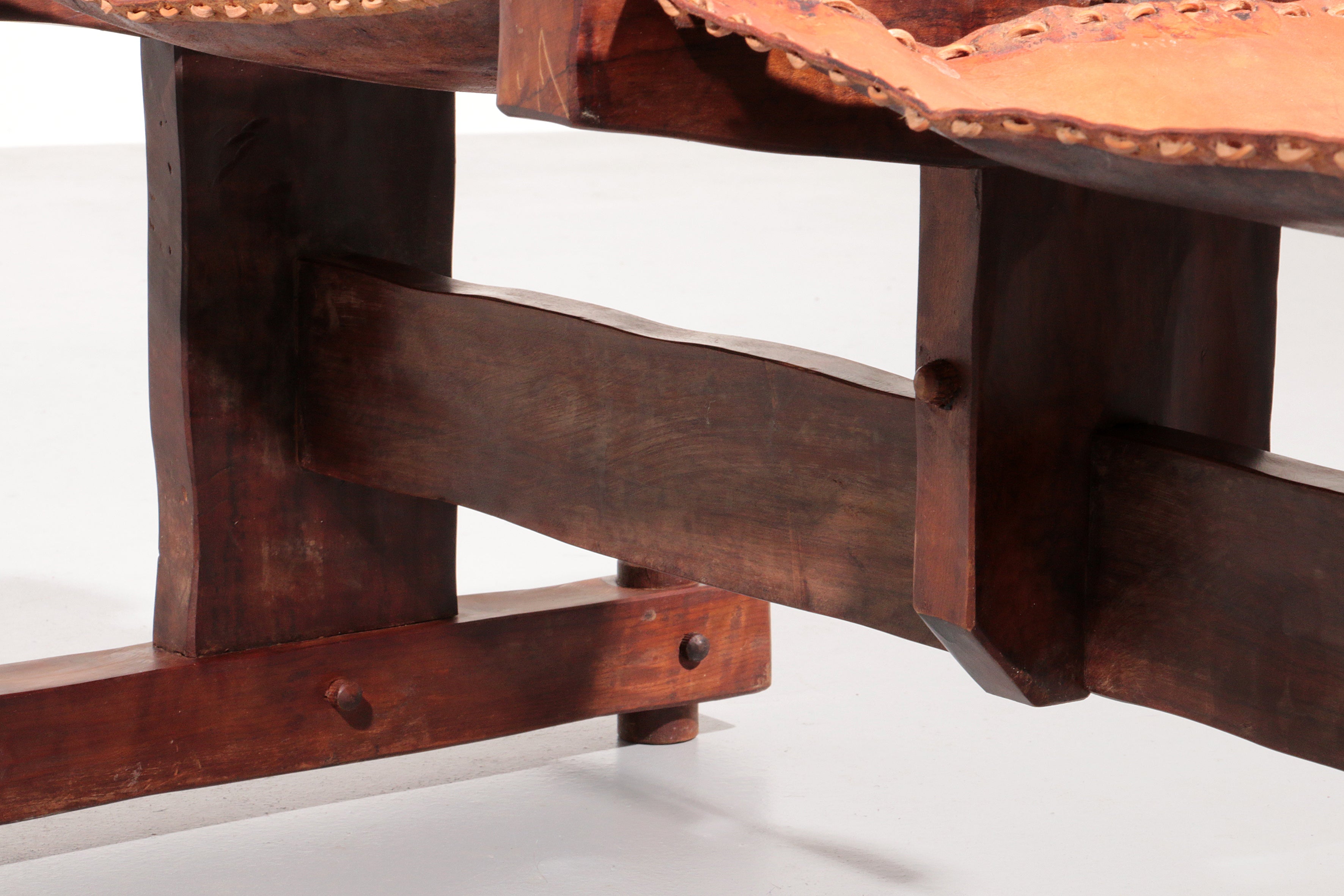 Authentic Brazilian Bench Craftsmanship in Solid Wood and Leather