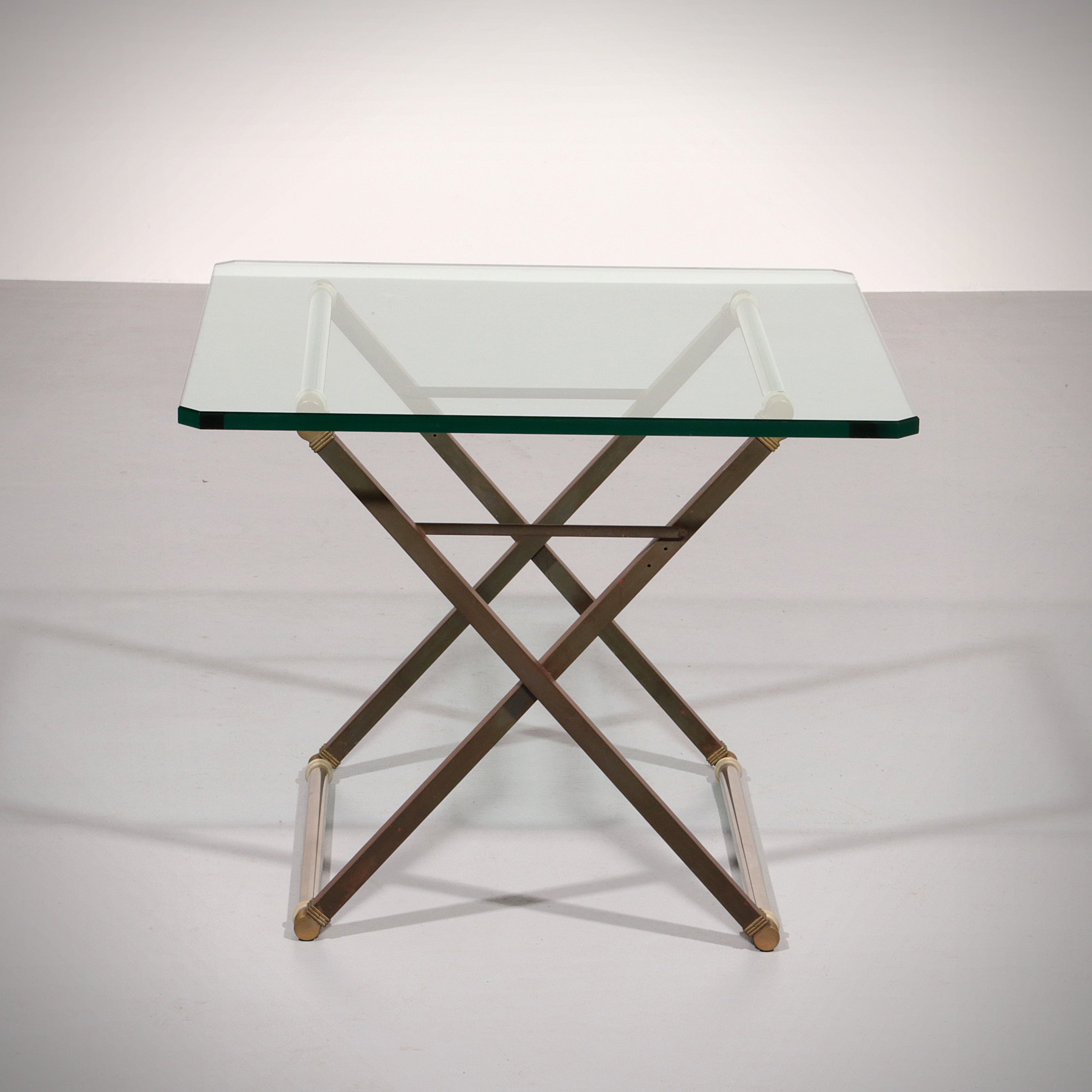 Peter Ghyczy brass and glass side table model T26 1970