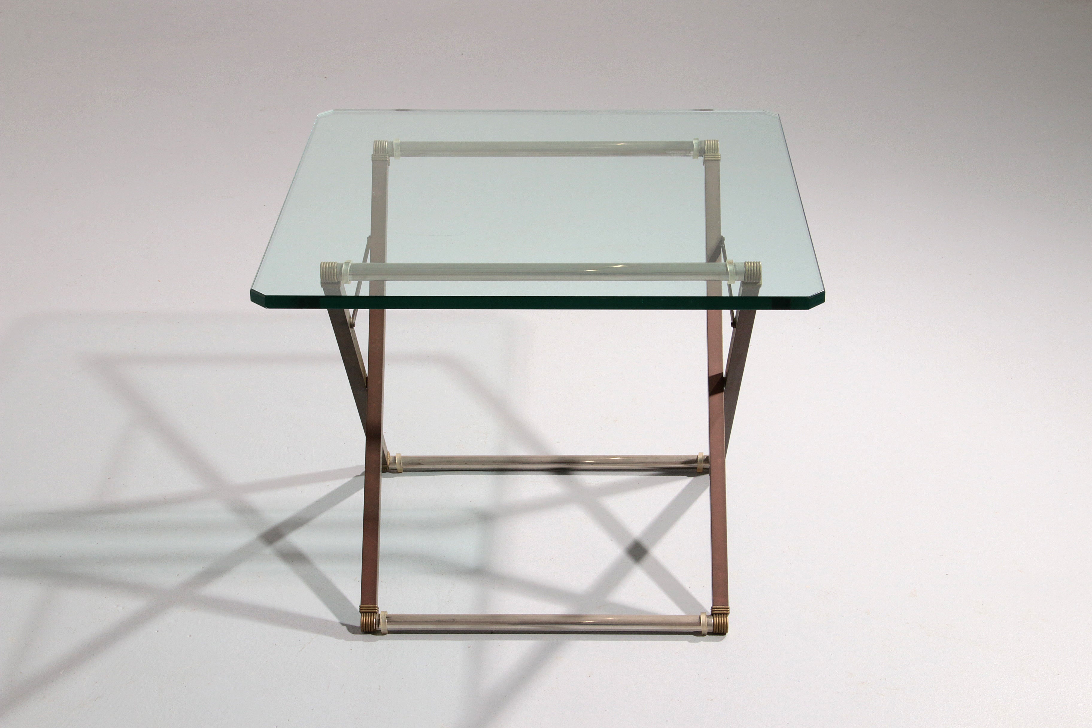 Peter Ghyczy brass and glass side table model T26 1970